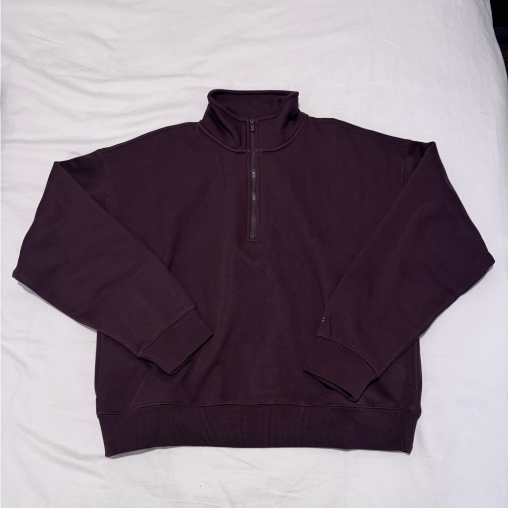 Fabletics Brown Half Zip Up Sweatshirt